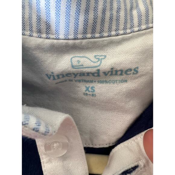 Vineyard Vines Girls Navy and White Stripe Dress Sz XS - Picture 3 of 3